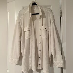 Aerie Waffle Knit Shirt Jacket